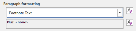 Screenshot of the paragraph formatting style options in Microsoft Word